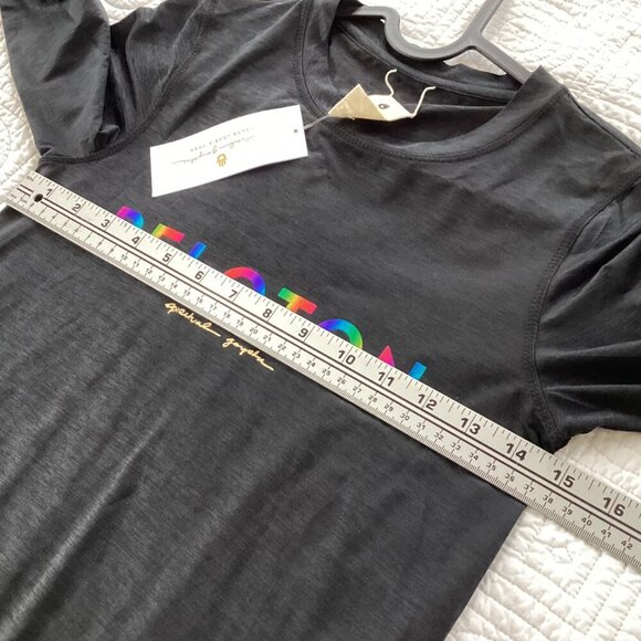 NWT Peloton x Spiritual Gangster Long Sleeve Black top with rainbow size XS - Picture 7 of 10